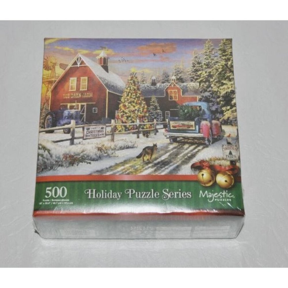 NEW Springbok‎ 500 piece jigsaw puzzle Holiday Series Christmas Tree Farm